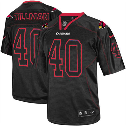 Nike Cardinals #40 Pat Tillman Lights Out Black Men's Stitched NFL Elite Jersey - Click Image to Close
